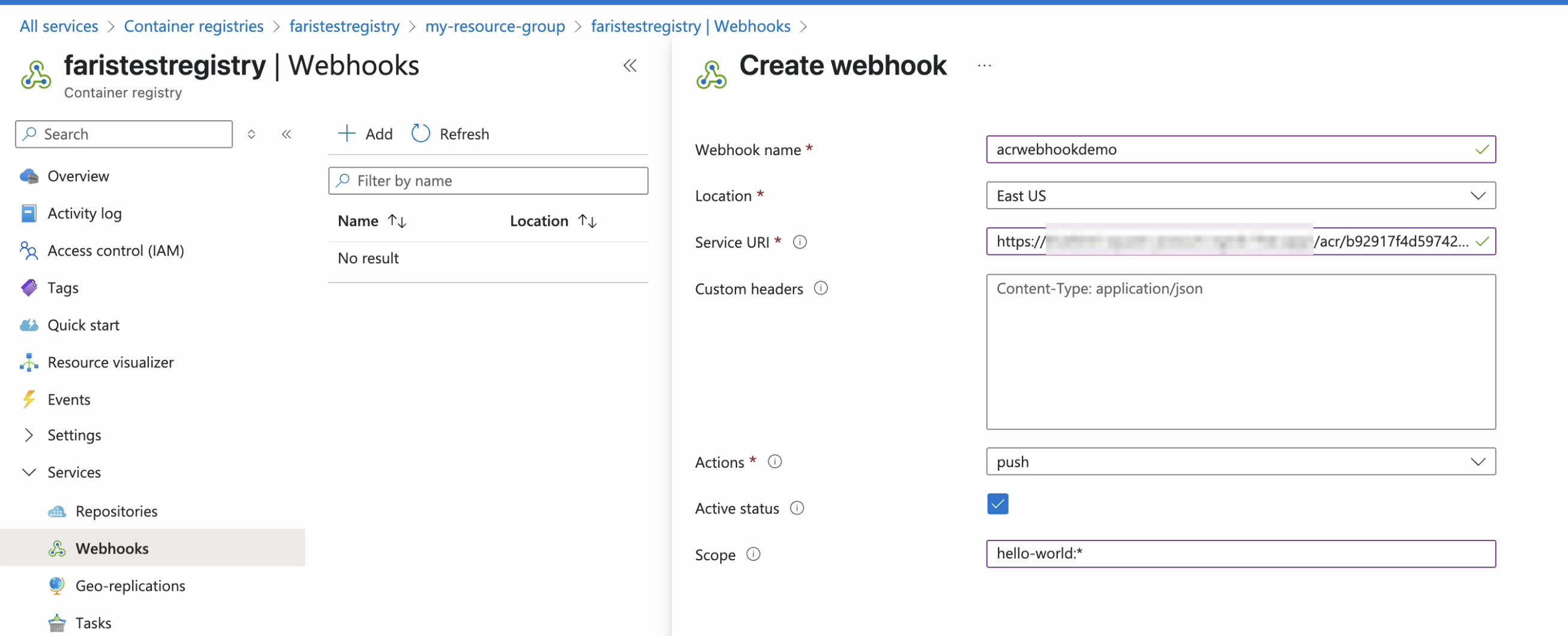 Create Webhook